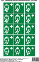 Pictogram sticker E029 Ademhalingsapparaat voor noodevacuatie - 50x50mm 15 stickers op 1 vel