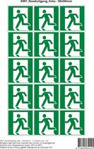 Pictogram sticker E001 Nooduitgang links - 50x50mm 15 stickers op 1 vel