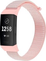 YONO Bandje geschikt voor Fitbit Charge 4/3 - Nylon – Roze