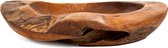 Houten brood / Serveer schaal - Teak Root Hout 40 cm  - ruig/natuurlijke vorm - behandeld met olie - Handmade - Tall Men Standing