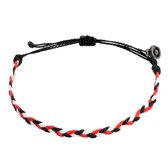 Chibuntu® - Rood, Wit, Zwarte Armband Heren - Flow armbanden collectie - Mannen - Armband (sieraad) - One-size-fits-all