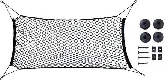 100*40cm Filet Rangement Coffre Voiture avec Crochets + 4 Pièces