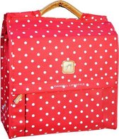 Dandell Shopper Pakaf Fietstas - Rood Met Stippen / Dots - 20 Liter - Voorgevormd