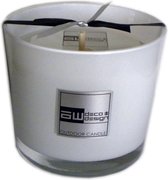 Bol.com Deco & Design Outdoor Candle - Buitenkaars in glaspot - Luxueuze tuinkaars - wit - D145cm - 38 branduren aanbieding