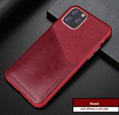 Apple Iphone 11 Pro Max Hoesje Wallet | Pashouder Leer | Lederen Hard Case | Vak voor pasjes | Rood