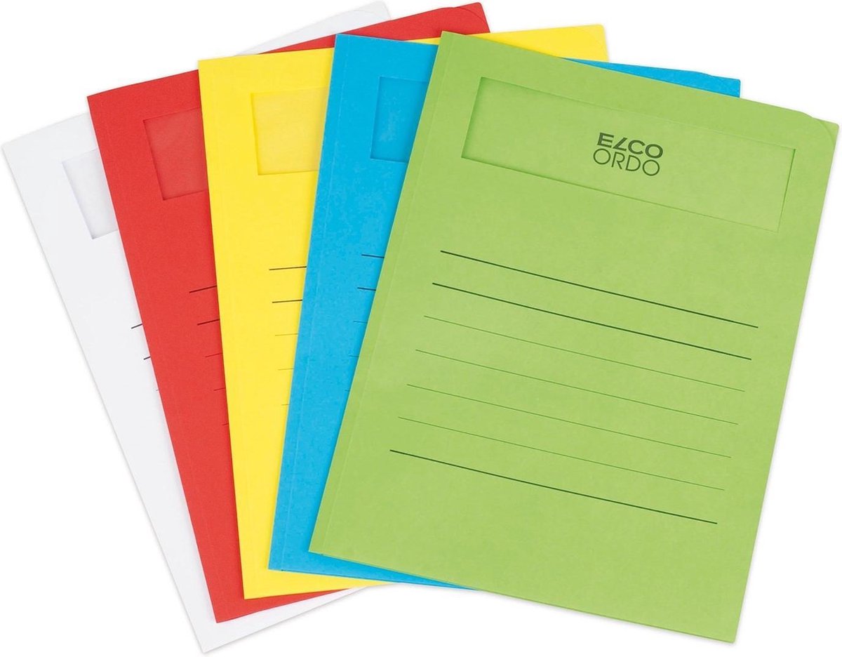Elco Volumino - L-map met venster A4 50 stuks - 231 x 313 mm Assorti - EO-29498-00
