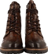 S. Oliver Bottine Trend Dierenprint Dames Veterschoenen  - Cognac - Maat 38