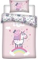foto van Peppa Pig Dekbedovertrek Unicorn - Eenpersoons - 140  x 200 cm - Roze