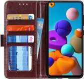 Samsung Galaxy A21s Vintage Portemonnee Hoesje Bruin