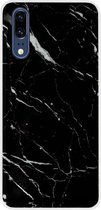 ADEL Siliconen Back Cover Softcase Hoesje Geschikt voor Huawei P20 - Marmer Zwart