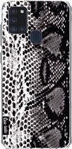 Casetastic Samsung Galaxy A21s (2020) Hoesje - Softcover Hoesje met Design - Snake Print