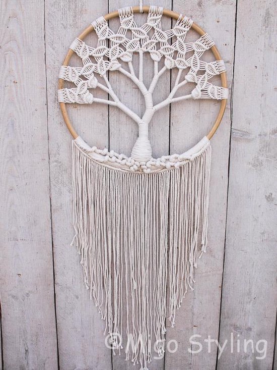 Wanddecoratie Macramé Tree of Life Made in Bali.( Large)