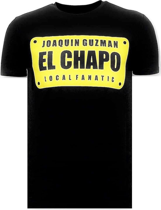 Luxe Mannen T-shirt - Joaquin Guzman El Chapo - Zwart