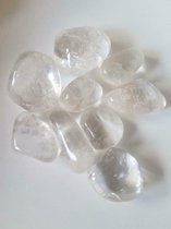 Bergkristal AA kwaliteit - Edelsteen - Knuffelstenen - Trommelstenen - 100 gram ±7 stenen