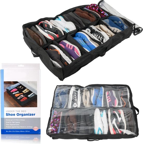 Bol Com Decopatent Schoenen Organizer 12 Paar Schoenen Opberg Tas Opbergzak Met Rits