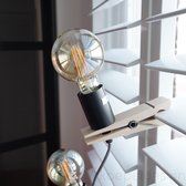 Housevitamin - Houten Klem Lamp Zwart -15x3x10cm - (2 stuks)