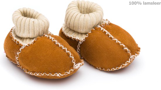 Fillikid Chaussons de bébé 100% cuir d'agneau - Marron - Taille 17/18 - Fillikid