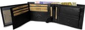 Lundholm leren portemonnee heren leer - zeer soepel nappa leer - RFID anti skim bescherming - zwart