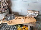 Kerstpakket - cadeaupakket - broodplank - houten kalender - hanger huisje - tekstblok - kerstmis
