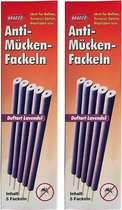 6 x 5 anti-muggenfakkels met lavendelgeur