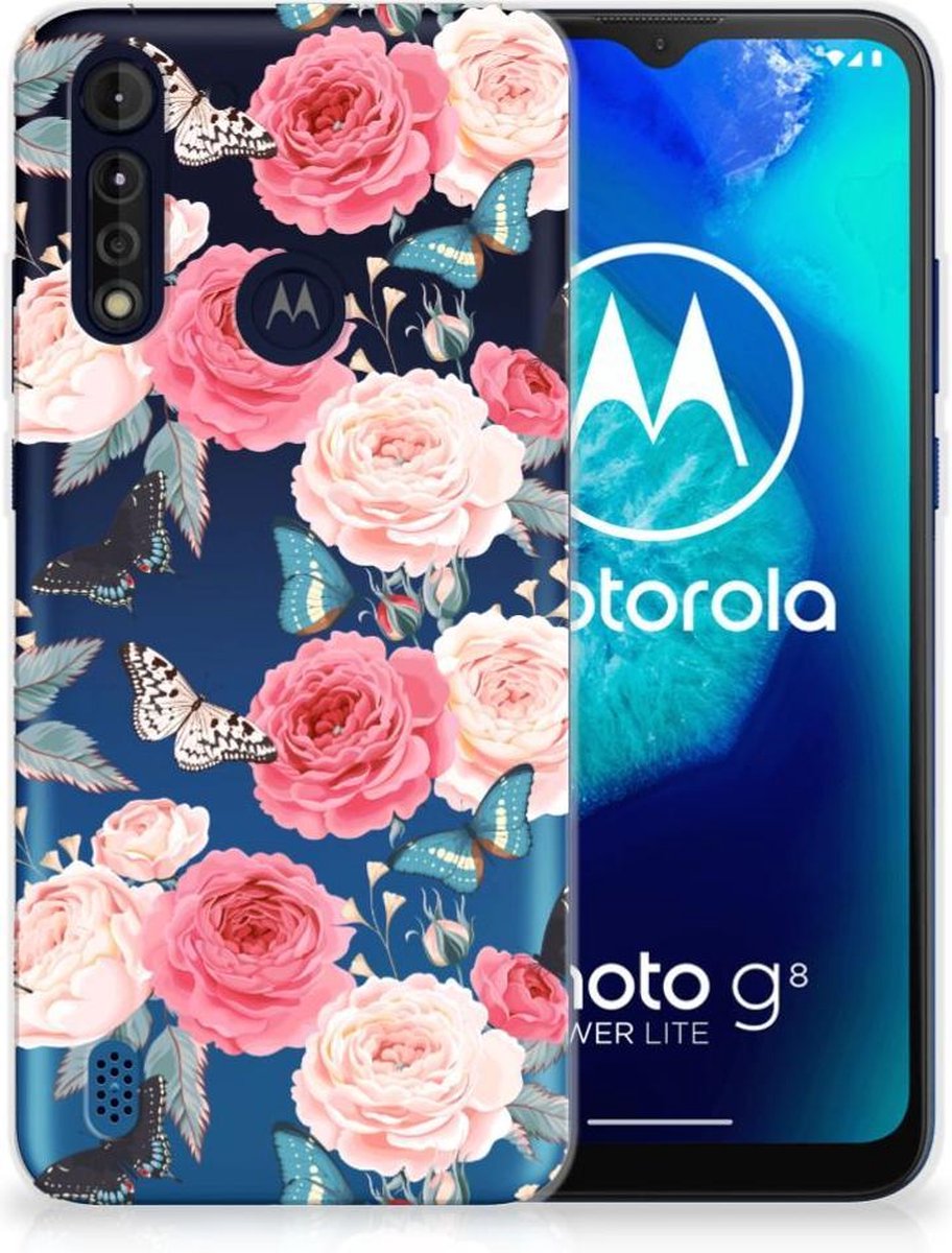 Motorola Moto G8 Power Lite TPU Case Butterfly Roses
