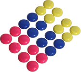 Whiteboard magneten - magneet voor magnetisch whiteboard - gekleurd - set van 24 stuks