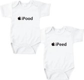 Rompertjes baby met tekst - Ipood iPeed - Romper wit - Maat 62/68