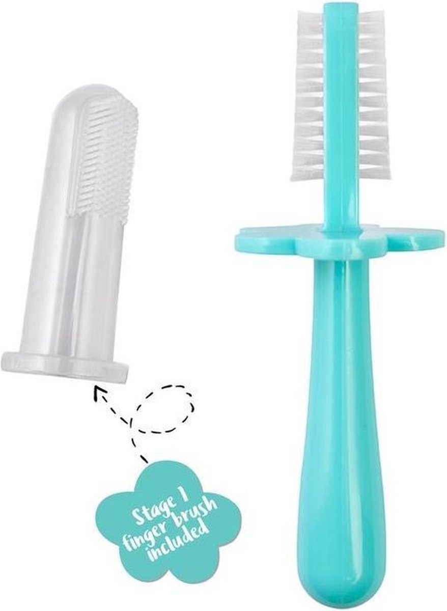 Y - Grabease eerste dubbelzijdige tandenborstel aqua Teal Aqua