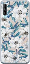 Huawei P Smart Pro hoesje siliconen - Bloemen / Floral blauw | Huawei P Smart Pro case | multi | TPU backcover transparant