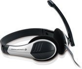 Conceptronic CCHATSTAR2 stereo headset voor internettelefonie (VoIP), chats en videoconferenties, 3,5 mm jackaansluiting, flexibele microfoon inclusief afstandsbediening