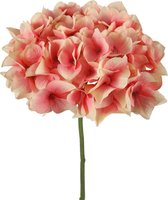 Viv! Home Luxuries Hortensia - zijden bloem - roze zalm - 48cm - topkwaliteit