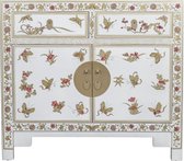 Fine Asianliving Chinese Kast Wit Vlinders Handbeschilderd - Orientique Collectie B90xD40xH80cm Chinese Meubels Oosterse Kast