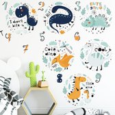 Muursticker | Dino's | Dinosaurus | Cijfers | Wanddecoratie | Muurdecoratie | Slaapkamer | Kinderkamer | Babykamer | Jongen | Meisje | Decoratie Sticker