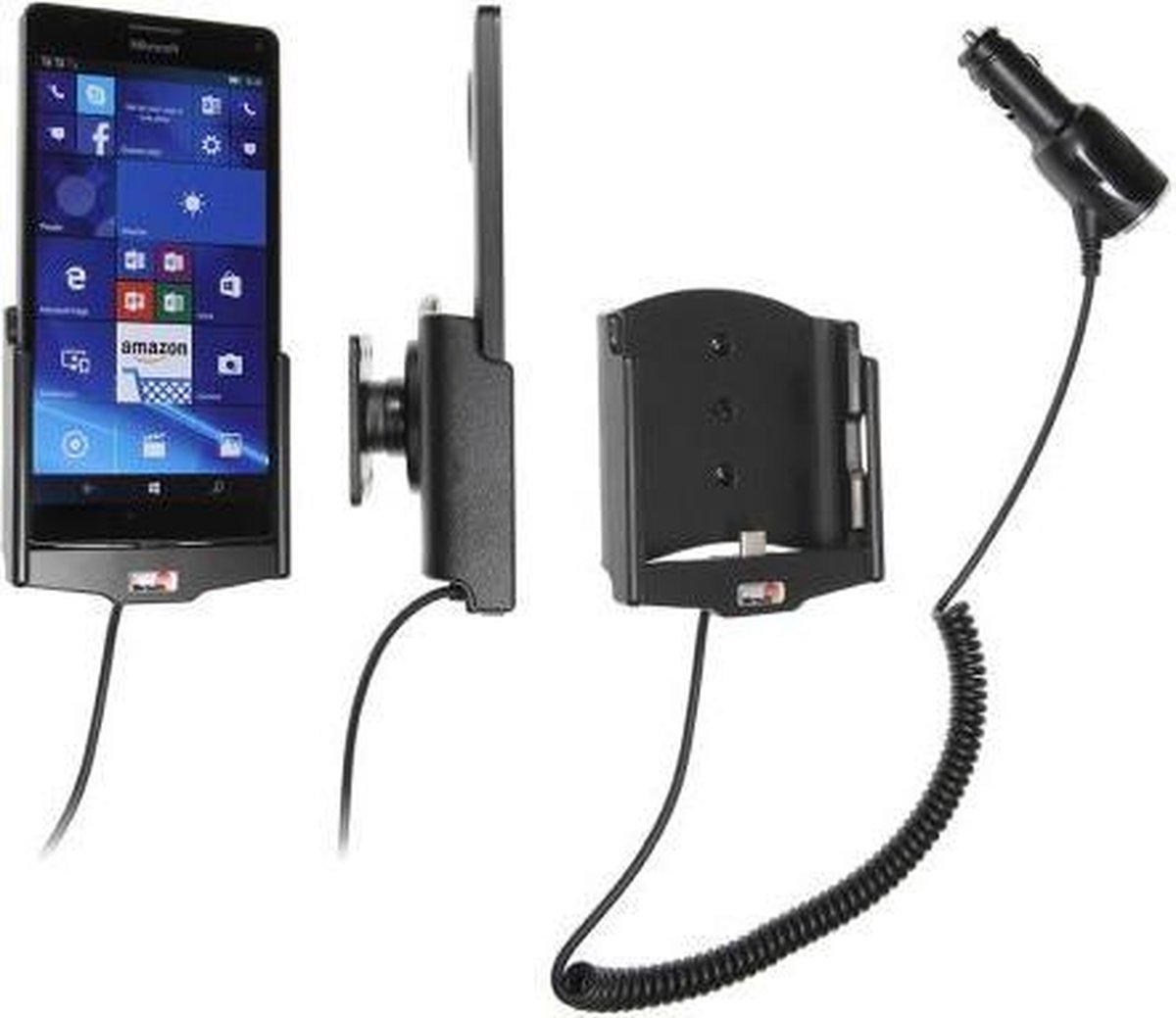 Brodit houder geschikt voor Microsoft Lumia 950 XL Actieve houder met 12/24V lader