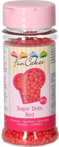 FunCakes - Taartdecoratie - Sugar Dots - Suikerkorrels - Rood - 80g