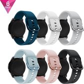 YONO Siliconen bandjes - Samsung Galaxy Watch 4 - Active 2 – 6 Pack - Maat: One size