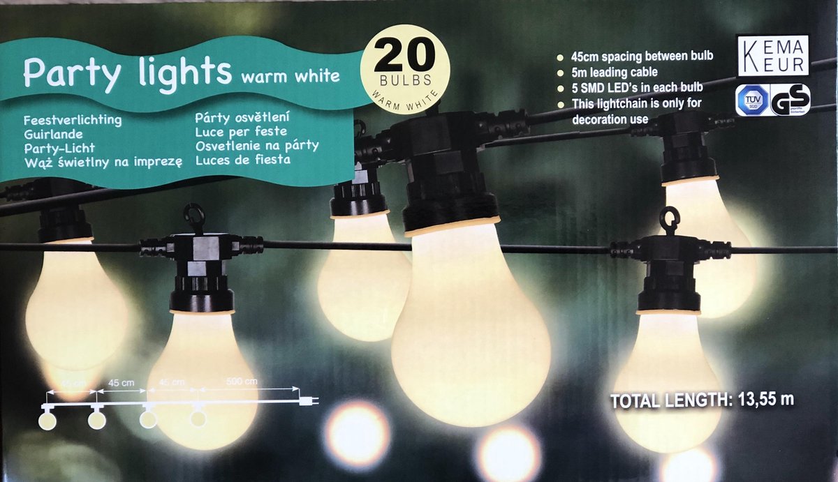 tapijt Inconsistent kruipen Party Lights LED warm white voor binnen en buiten | 20 bulbs | | bol.com