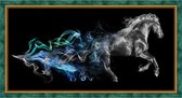 Diamond painting 60x30cm - Horse in the smoke