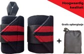 Fitness & Crossfit Polsband - 2 stuks - Zwart/Rood | Wrist Wraps | Polsversteviger | Polssteun | Wrist straps | Crossfit |  Powerlifting