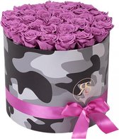 Flowerbox Longlife Coco violet - Ruim assortiment aan Luxe & Handgemaakte cadeaus - Verras op een speciale manier - 2 jaar houdbare rozen!
