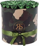 Flowerbox Longlife Rihanna met. groen - Ruim assortiment aan Luxe & Handgemaakte cadeaus - Verras op een speciale manier - 2 jaar houdbare rozen!