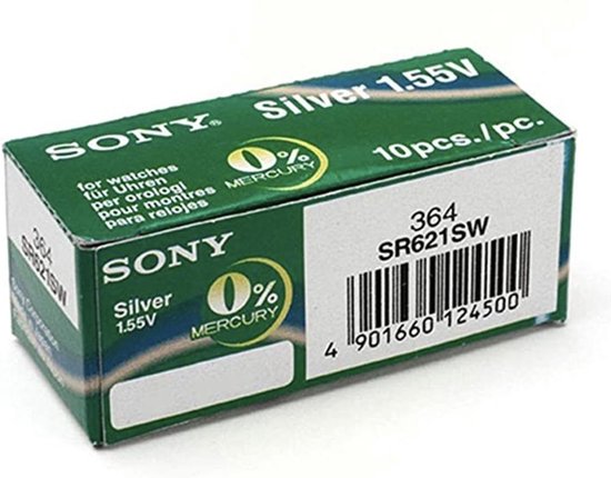 rietje Manuscript Eik 10 Stuks - Sony SR621SW (364) LR621 AG1 Zilveroxide horloge knoopcel  batterij | bol.com