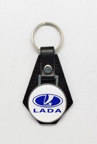 Sleutelhanger - Lada - Leer - Leather - Metaal - Auto