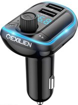 Exilien Draadloze FM Transmitter met Bluetooth 5.0 en USB 3.1A Quick Charge - Auto Carkit met Fast Charge USB Poort en LED Scherm - Autolader met Micro SD en USB input - Handsfree Bellen - Mu