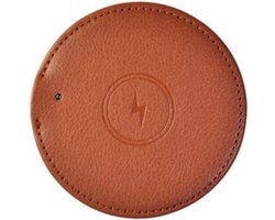 DrPhone QLA3 Wireless Charger � 18W (9v/2A) Snellader - Draadloze Lader - PU Leder � voor o.a iOS/Android Smartphones - Bruin