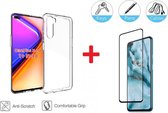 2-In-1 Screenprotector Hoesje  Bescherming Protector Set Geschikt Voor Oneplus Nord - Full Cover 3D Edge Tempered Glass Screen Protector Met Siliconen Back Bescherm Hoes Cover Case - Doorzich