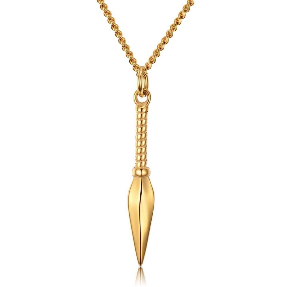 Ketting - heren - goudkleurig - pijl - cadeau voor heren - Liefs Jade