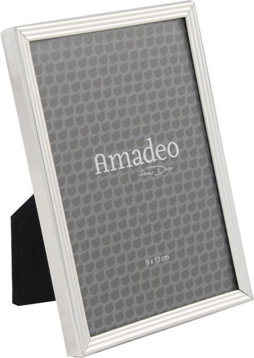 Fotolijstje Milano Smalle Rand/ribbel Verzilverd - 9x13cm - AM-439049