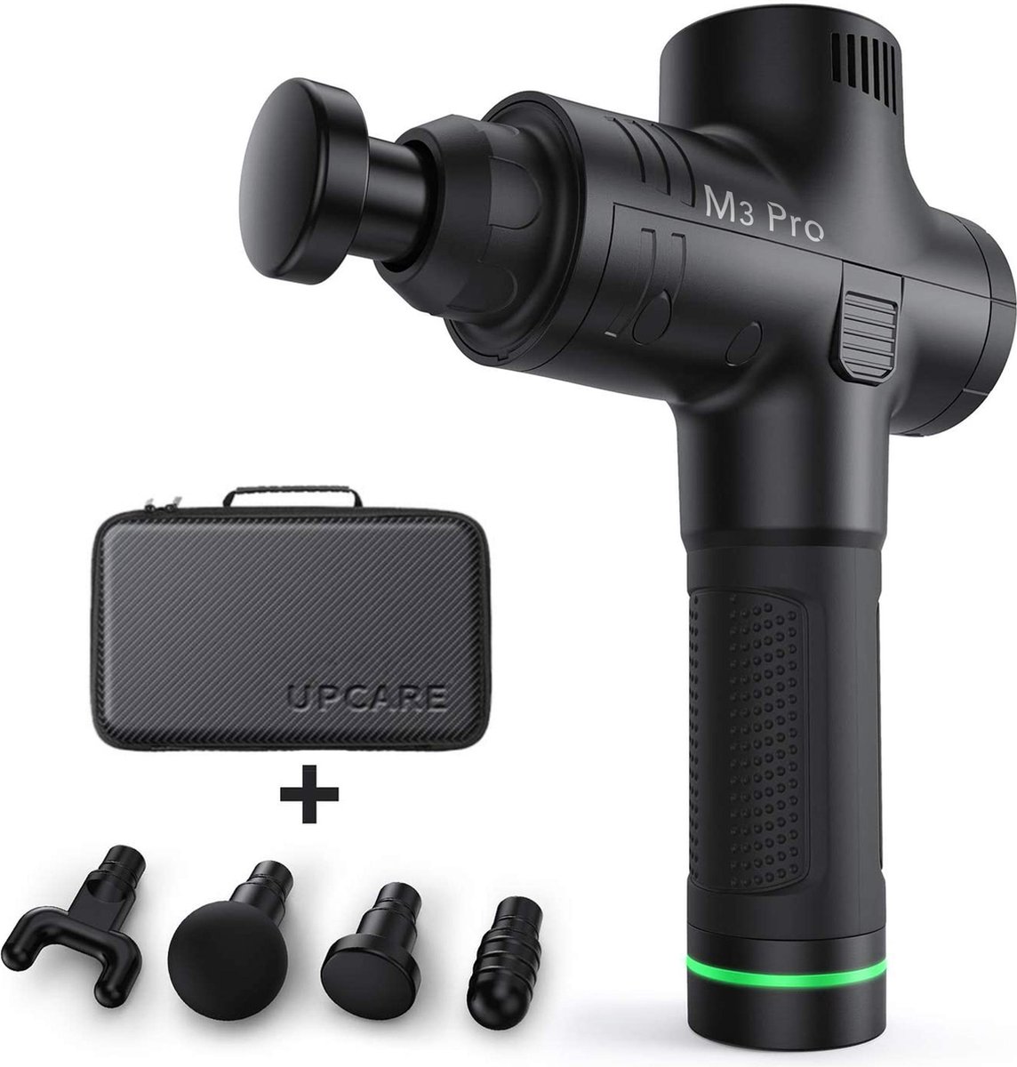 Upcare M3 Pro Massage Gun 4 Opzetstukken Zwart