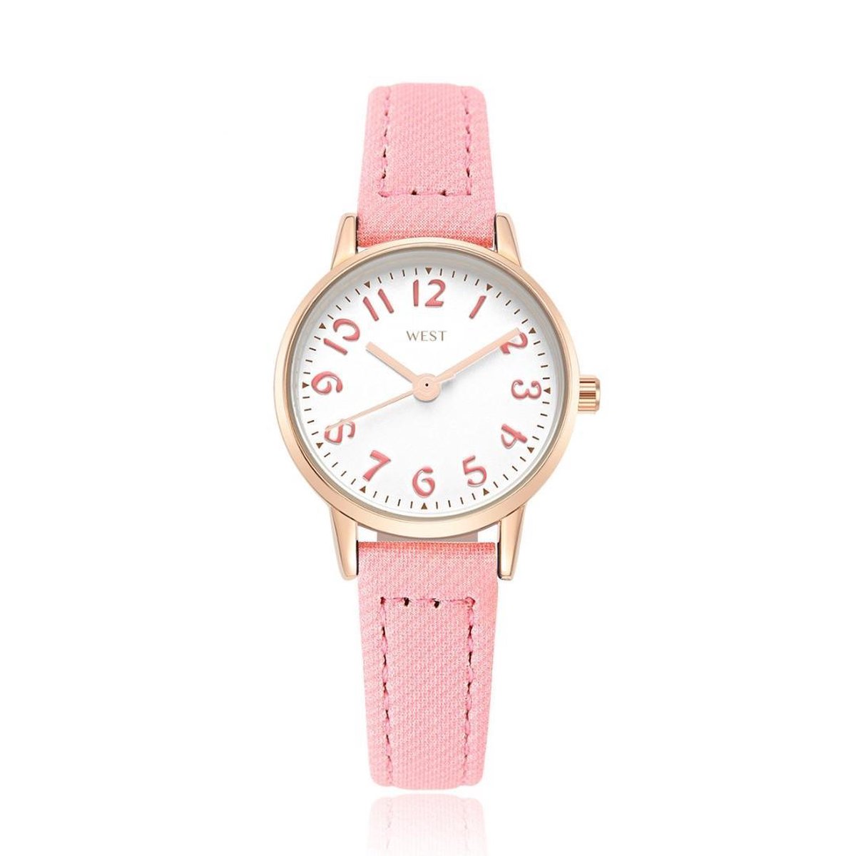 West Watch - model Rose - analoog kinder- tiener horloge - Ø 23 mm - roze-rosé